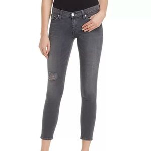 Hudson Krista Super Skinny Jeans Gray Denim Distressed Women’s Size 30
